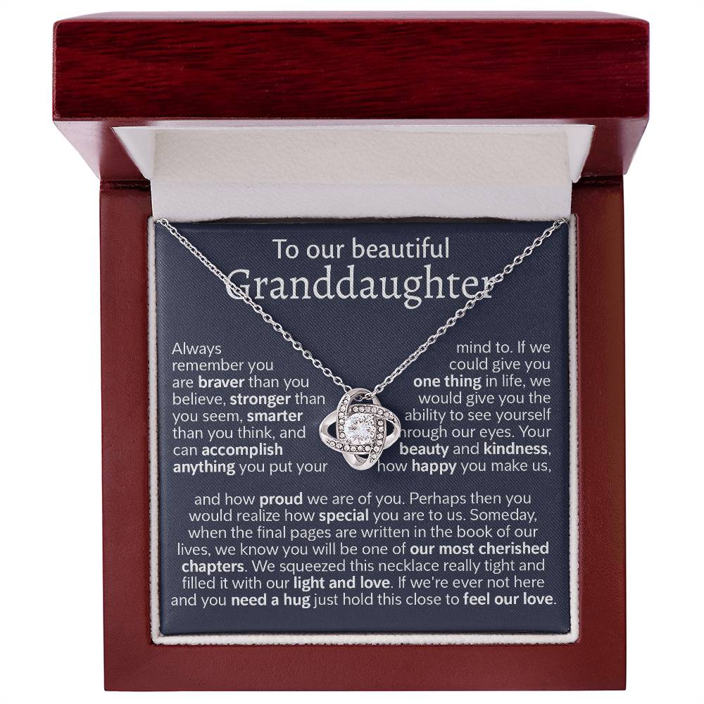 To Out Granddaughter Gift From Grandparents - Love Knot Necklace