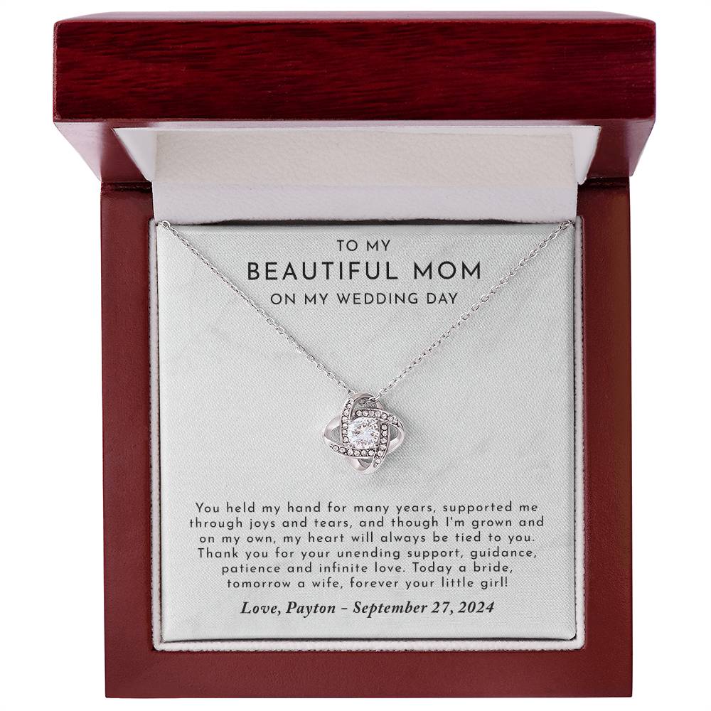 Mother of The Bride Gift From Daughter - Love Knot Necklace