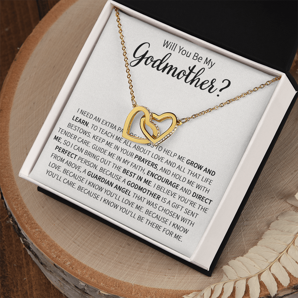 Godmother Proposal Gift - Interlocking Heart Necklace