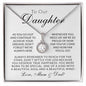 To My Daughter Gifts From Dad - Daughter Necklace Gift For Christmas, Thanksgiving, Birthday, Graduation, Wedding
