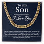 To My Son Cuban Link Chain From Mom and Dad - Birthday Gift, Graduation, Christmas Gifts For Son