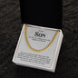 To My Son Cuban Link Chain From Mom and Dad - Birthday Gift, Graduation, Christmas Gifts For Son