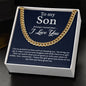 To My Son Cuban Link Chain From Mom and Dad - Birthday Gift, Graduation, Christmas Gifts For Son