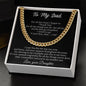 To My Dad Cuban Link Chain Necklace - Gifts For Dad From Daughter