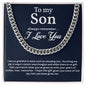 To My Son Cuban Link Chain From Mom and Dad - Birthday Gift, Graduation, Christmas Gifts For Son