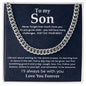 To My Son Cuban Link Chain From Mom and Dad - Birthday Gift, Graduation, Christmas Gifts For Son