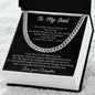 To My Dad Cuban Link Chain Necklace - Gifts For Dad From Daughter