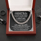To My Man Cuban Chain Necklace, Husband Gifts from Wife, Gifts for Him - CUBAN LINK
