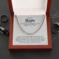 To My Son Cuban Link Chain From Mom and Dad - Birthday Gift, Graduation, Christmas Gifts For Son