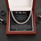 To My Dad Cuban Link Chain Necklace - Gifts For Dad From Daughter