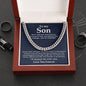 To My Son Cuban Link Chain From Mom and Dad - Birthday Gift, Graduation, Christmas Gifts For Son