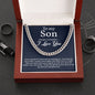 To My Son Cuban Link Chain From Mom and Dad - Birthday Gift, Graduation, Christmas Gifts For Son