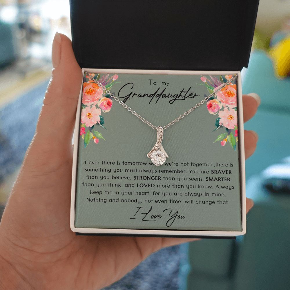 To My Granddaughter Necklace - Gifts For Granddaughter On Birthday, Graduation, Wedding, Christmas
