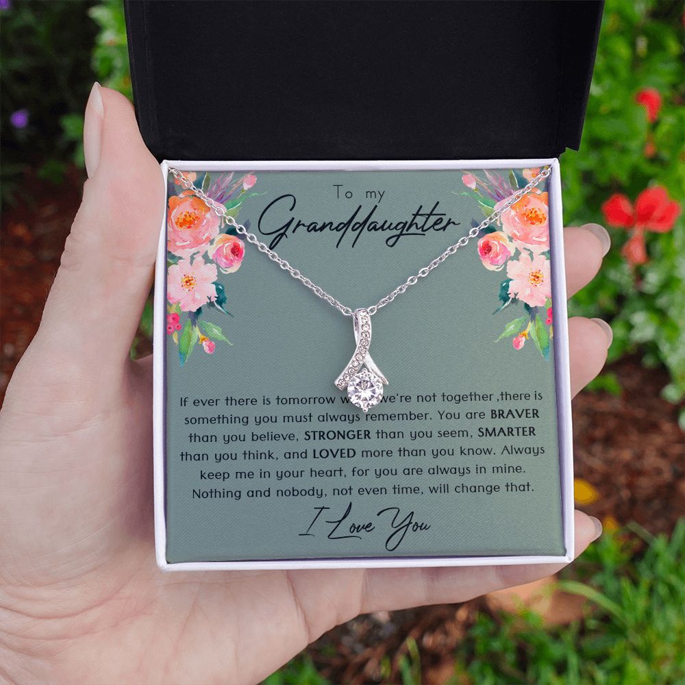 To My Granddaughter Necklace - Gifts For Granddaughter On Birthday, Graduation, Wedding, Christmas