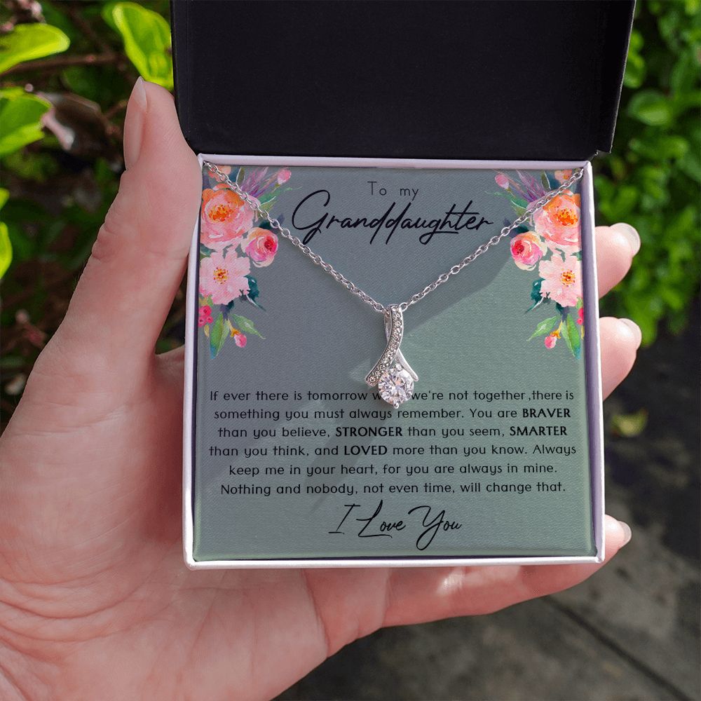 To My Granddaughter Necklace - Gifts For Granddaughter On Birthday, Graduation, Wedding, Christmas