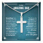 Gifts for Dad from Daughter, Cross Necklace Gift for Men