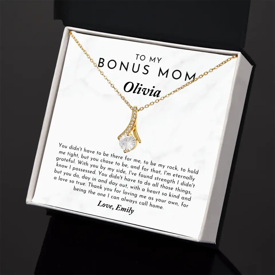 Personalized Gift for Bonus Mom - Alluring Beauty Necklace