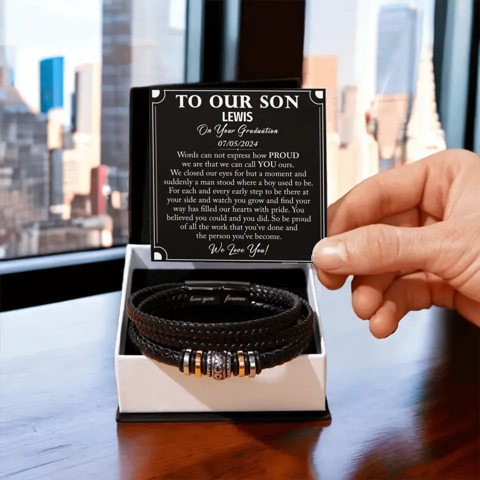 Graduation Gift for Son from Mom and Dad - Bracelet for Son on Graduation
