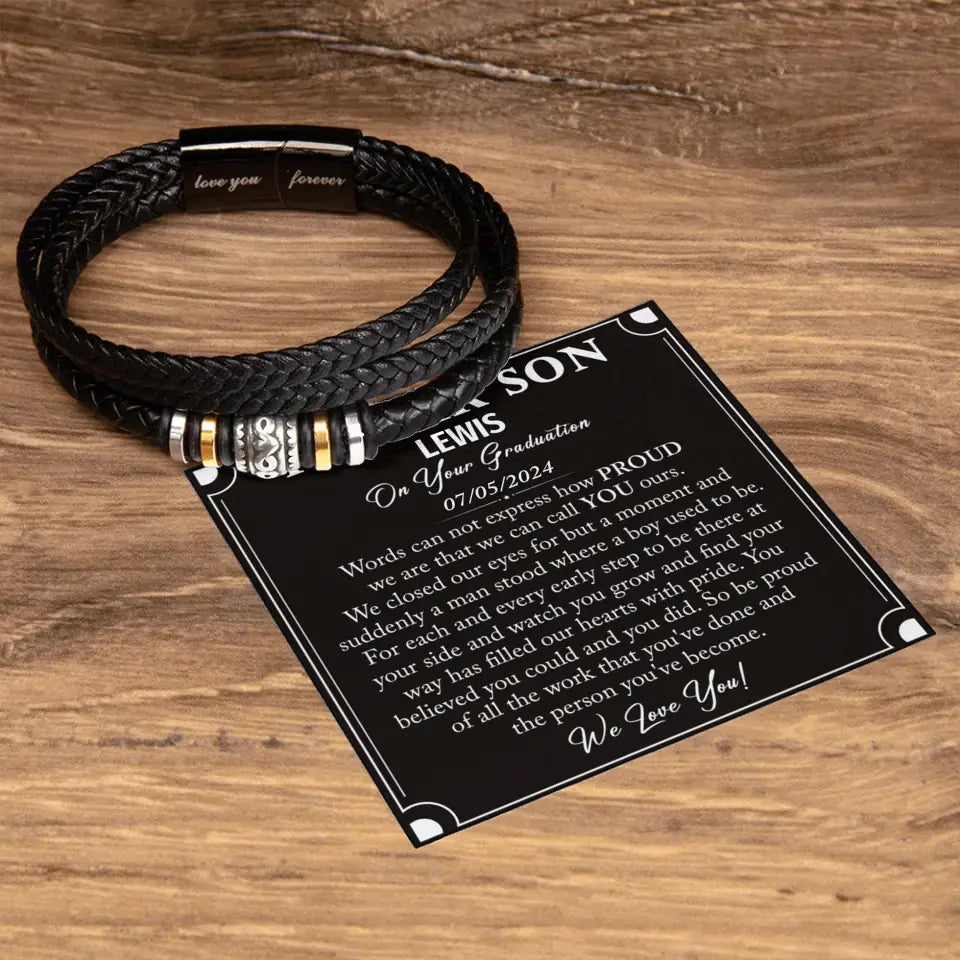 Graduation Gift for Son from Mom and Dad - Bracelet for Son on Graduation