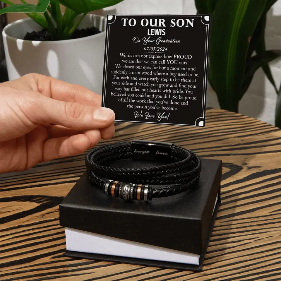 Graduation Gift for Son from Mom and Dad - Bracelet for Son on Graduation