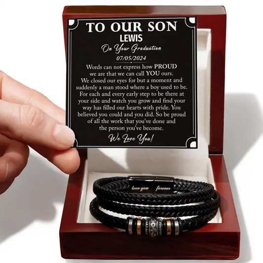 Graduation Gift for Son from Mom and Dad - Bracelet for Son on Graduation