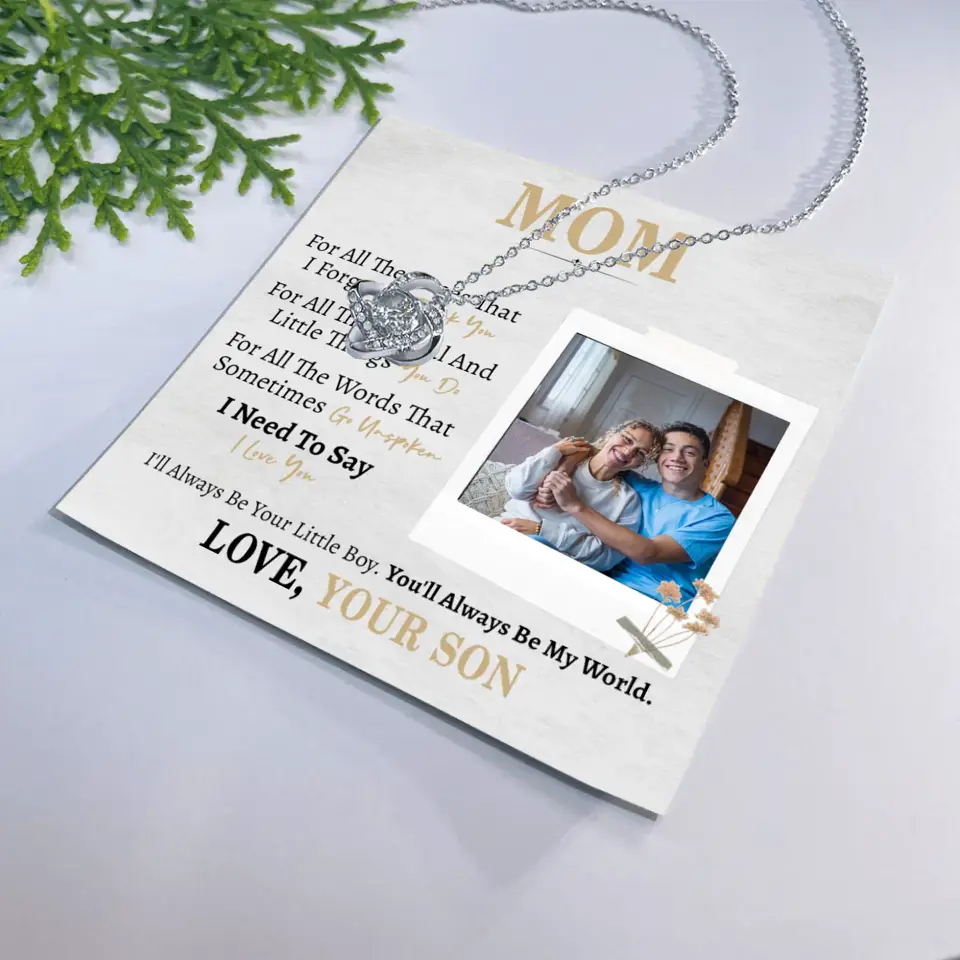 Personalized Gift for Mom from Son- Love Knot Necklace