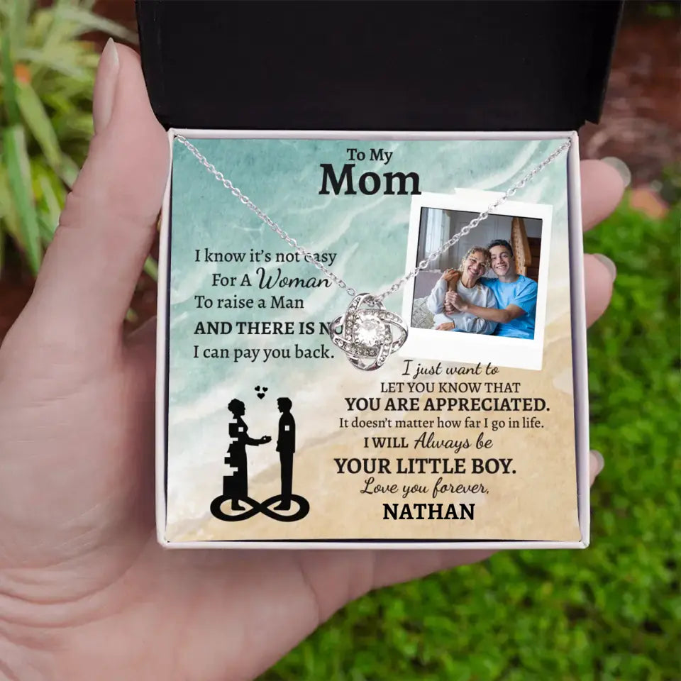 Custom Gift for Mom from Son- Love Knot Necklace