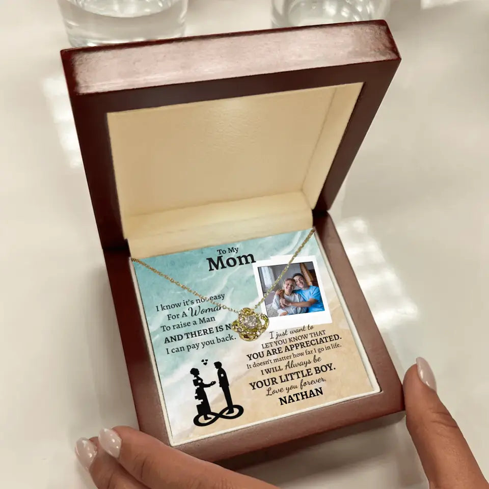 Custom Gift for Mom from Son- Love Knot Necklace