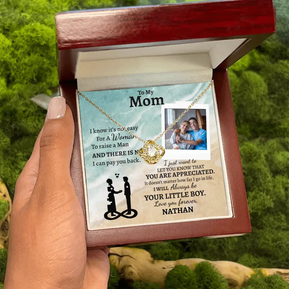 Custom Gift for Mom from Son- Love Knot Necklace