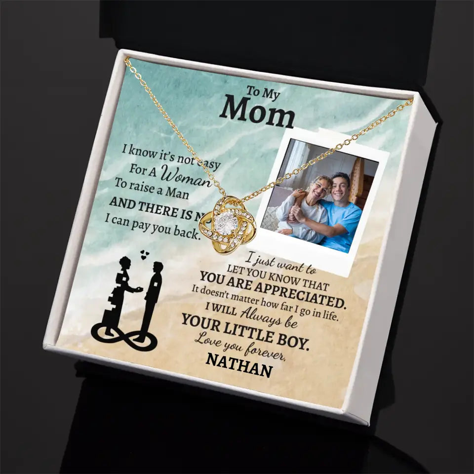Custom Gift for Mom from Son- Love Knot Necklace