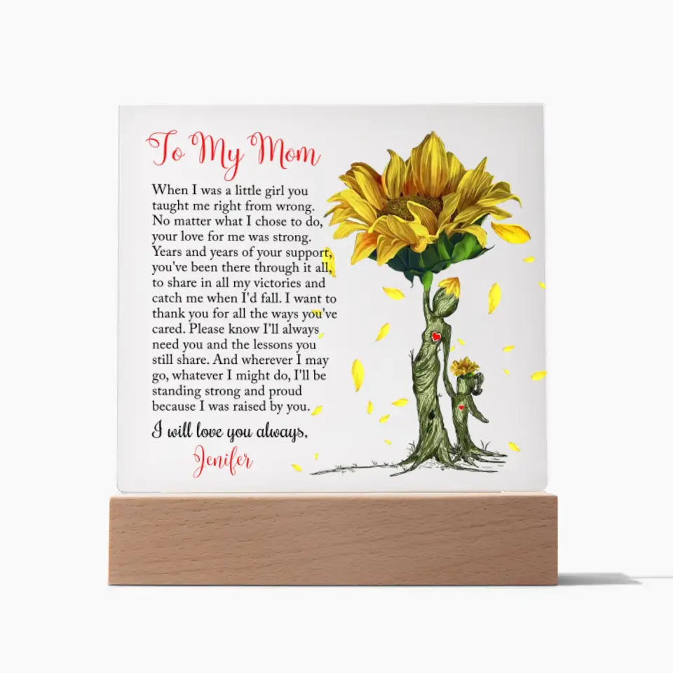 Gift for Mom from Daughter - Square Acrylic Plaque