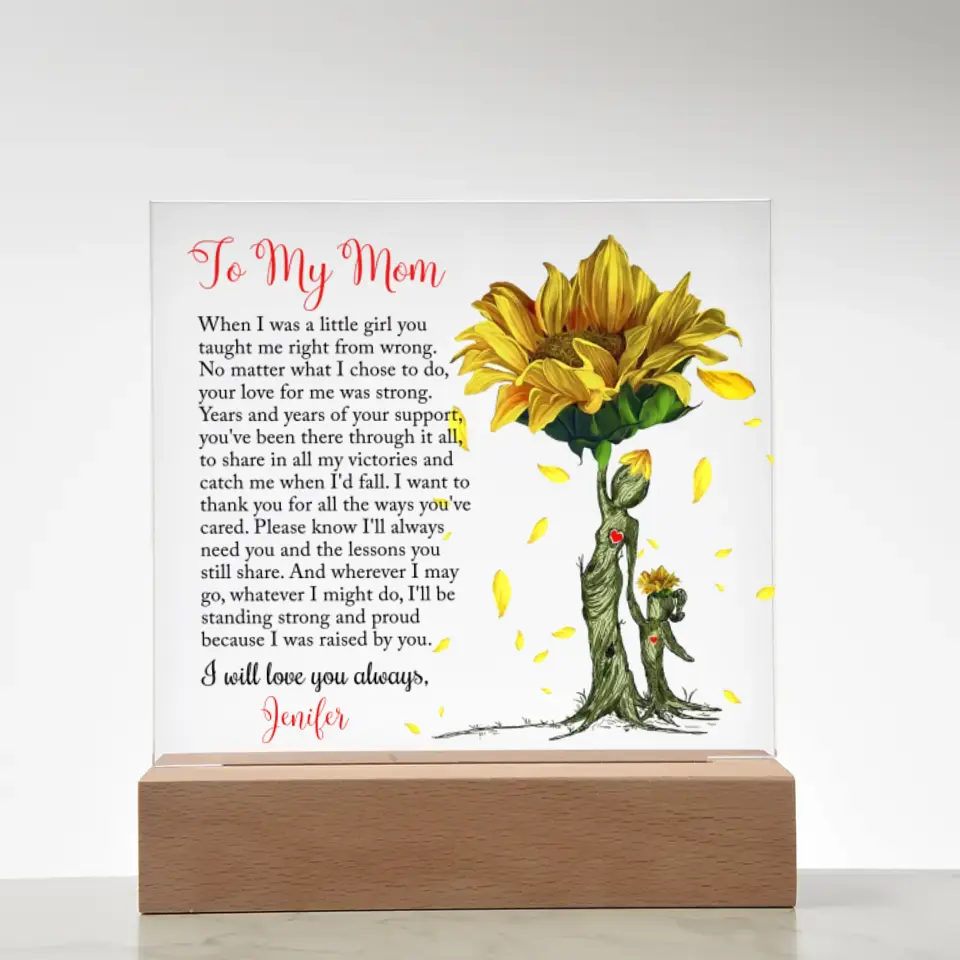 Gift for Mom from Daughter - Square Acrylic Plaque