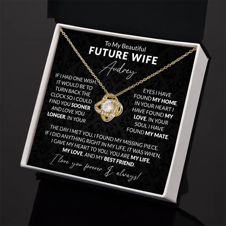 Future Wife Custom Gift - Love Knot Necklace