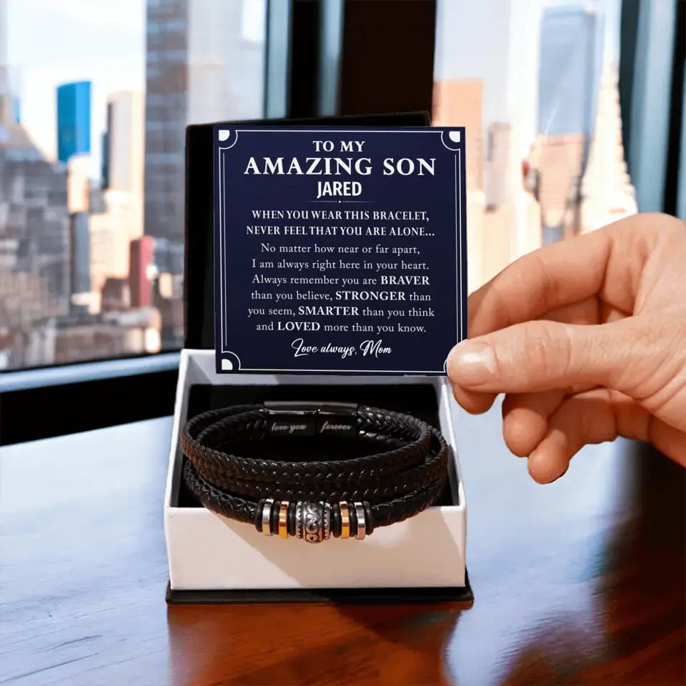 Personalized Gift For Son - "Love You Forever" Bracelet