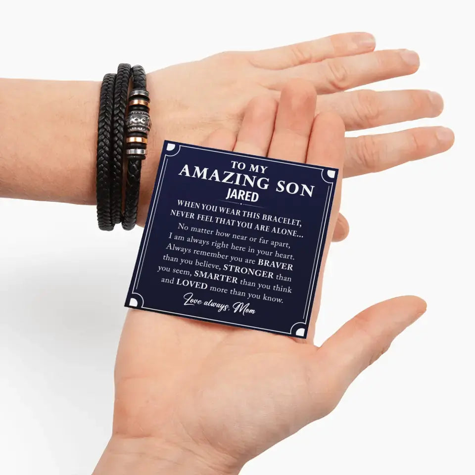 Personalized Gift For Son - "Love You Forever" Bracelet