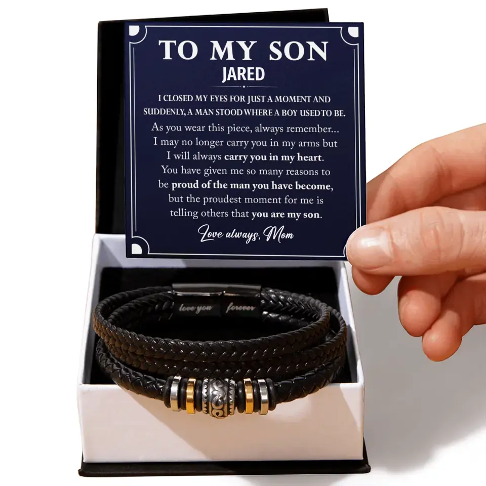 Personalized Gift For Son From Mom - "Love You Forever" Bracelet