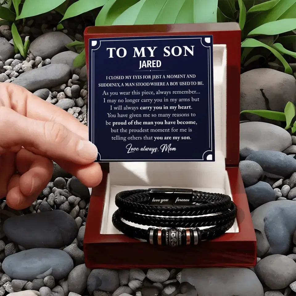 Personalized Gift For Son From Mom - "Love You Forever" Bracelet