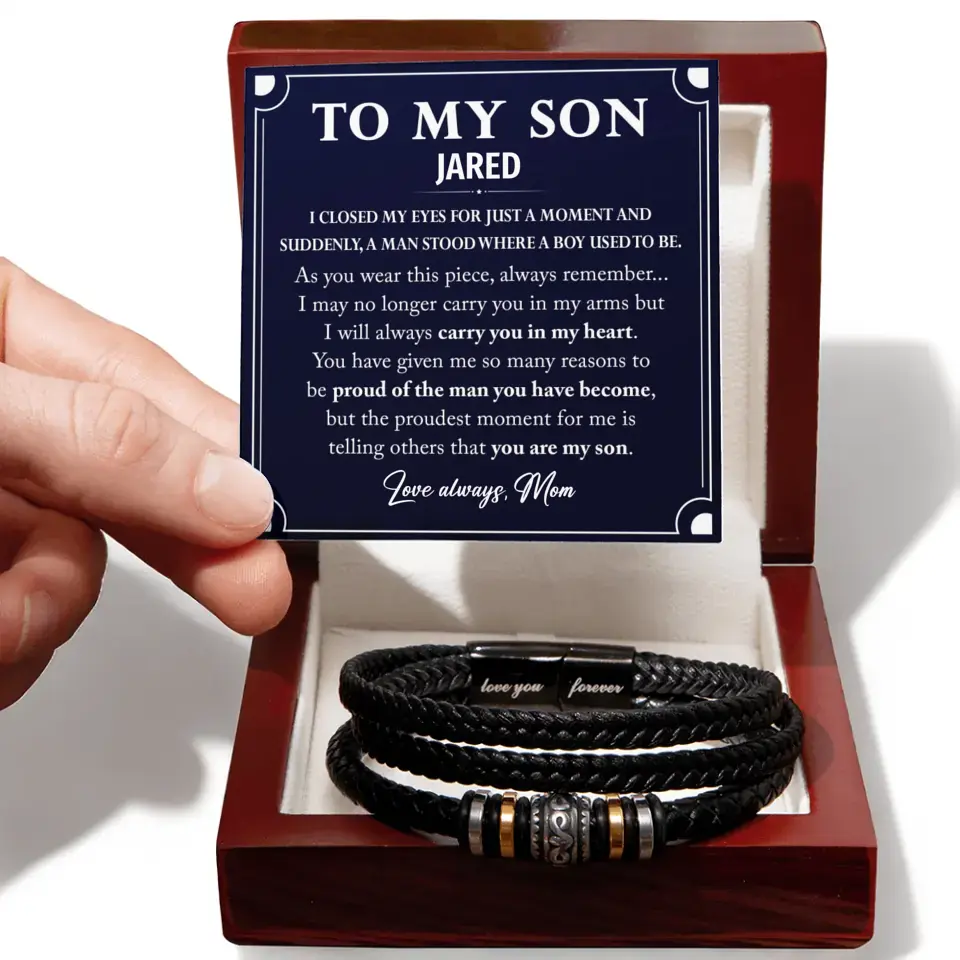 Personalized Gift For Son From Mom - "Love You Forever" Bracelet