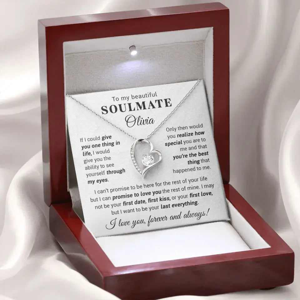 To My Beautiful Soulmate- Personalizable Necklace Gift Set