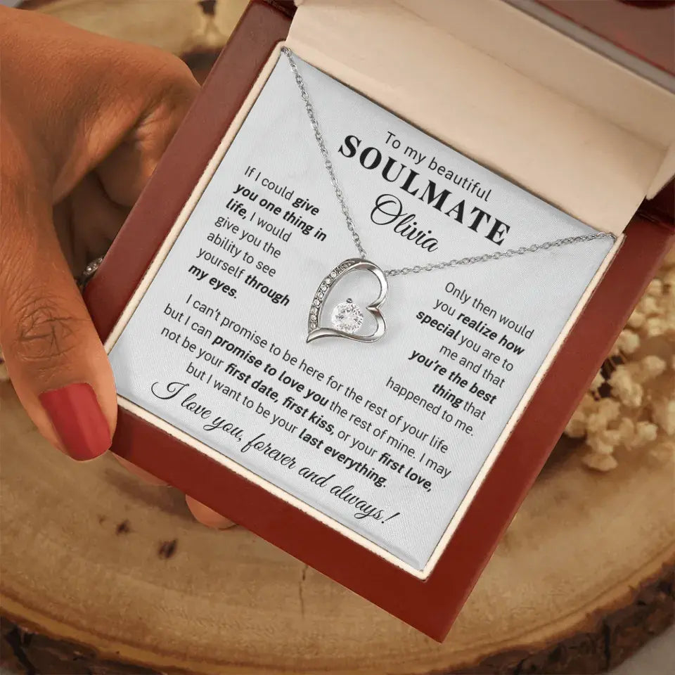 To My Beautiful Soulmate- Personalizable Necklace Gift Set