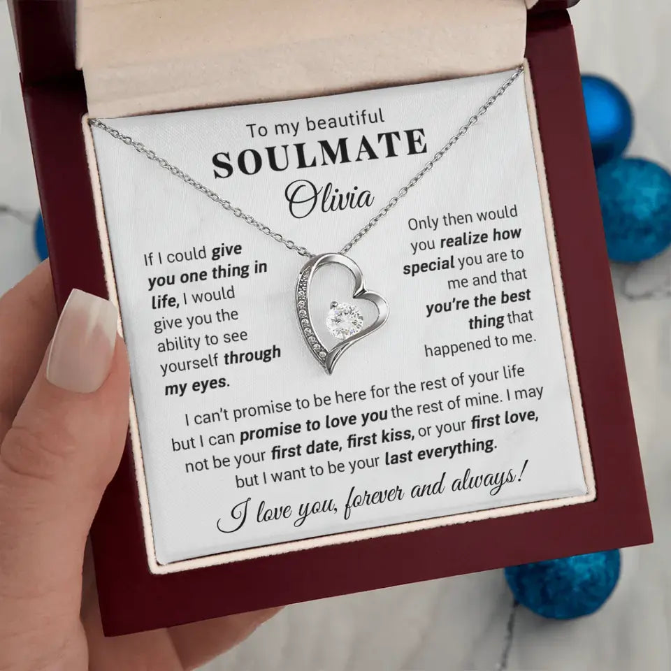 To My Beautiful Soulmate- Personalizable Necklace Gift Set