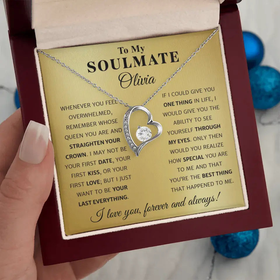 To My Soulmate Gift For Her - Personalizable Necklace Gift Set