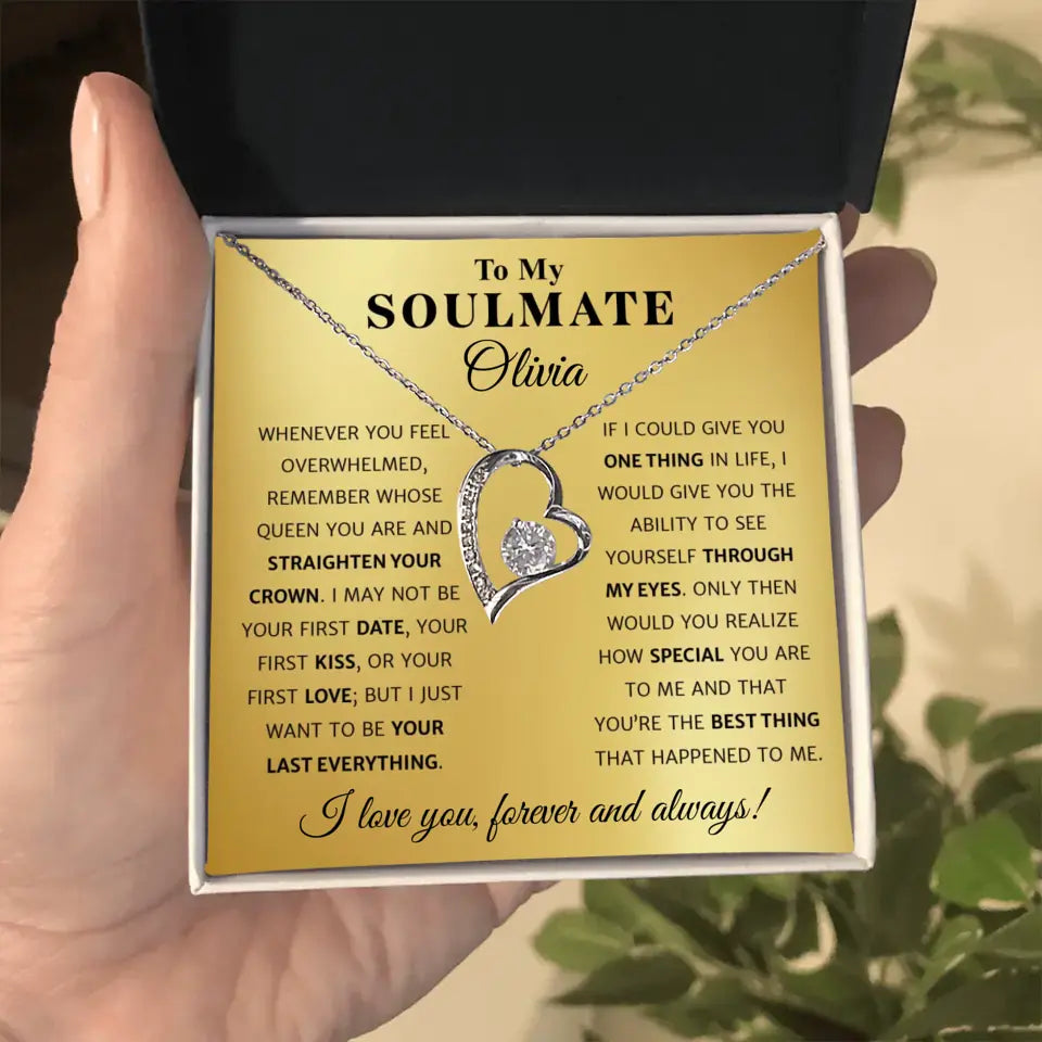 To My Soulmate Gift For Her - Personalizable Necklace Gift Set