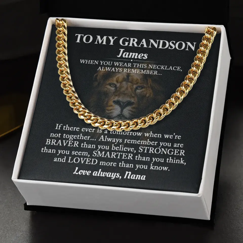 Personalized Gift For Grandson- Cuban Link Chain