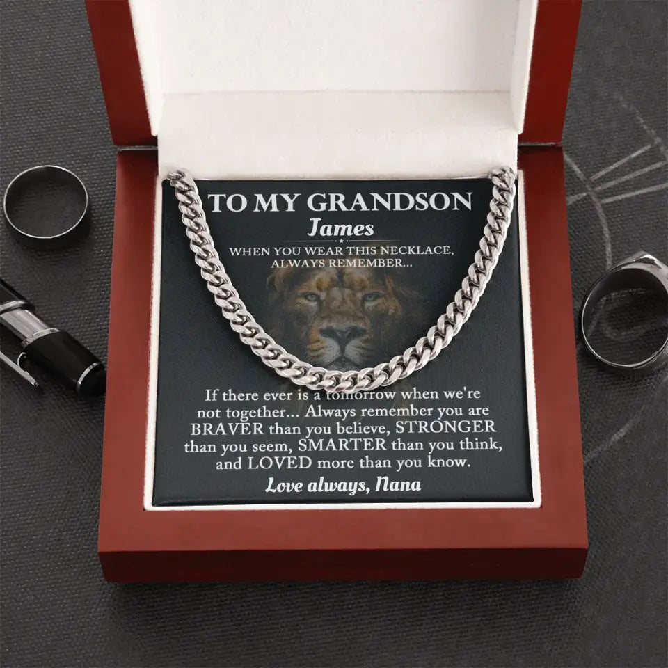 Personalized Gift For Grandson- Cuban Link Chain