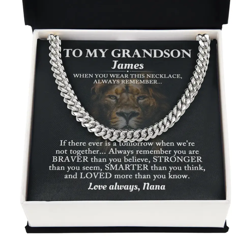 Personalized Gift For Grandson- Cuban Link Chain