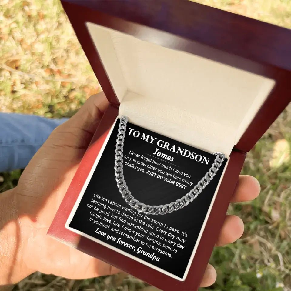 Personalized Gift For Grandson- Cuban Link Chain - GS3