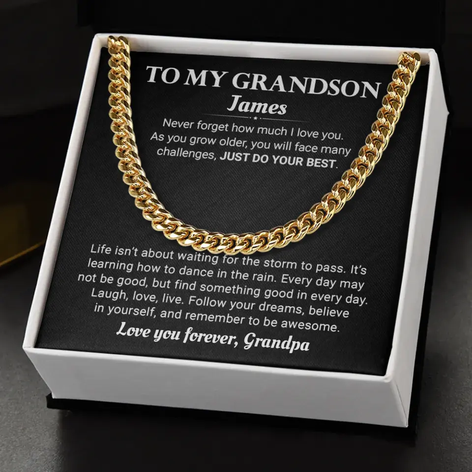 Personalized Gift For Grandson- Cuban Link Chain - GS3