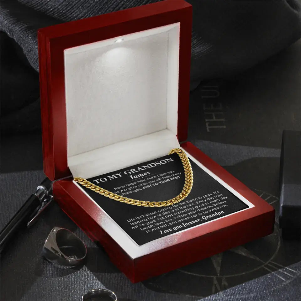 Personalized Gift For Grandson- Cuban Link Chain - GS3