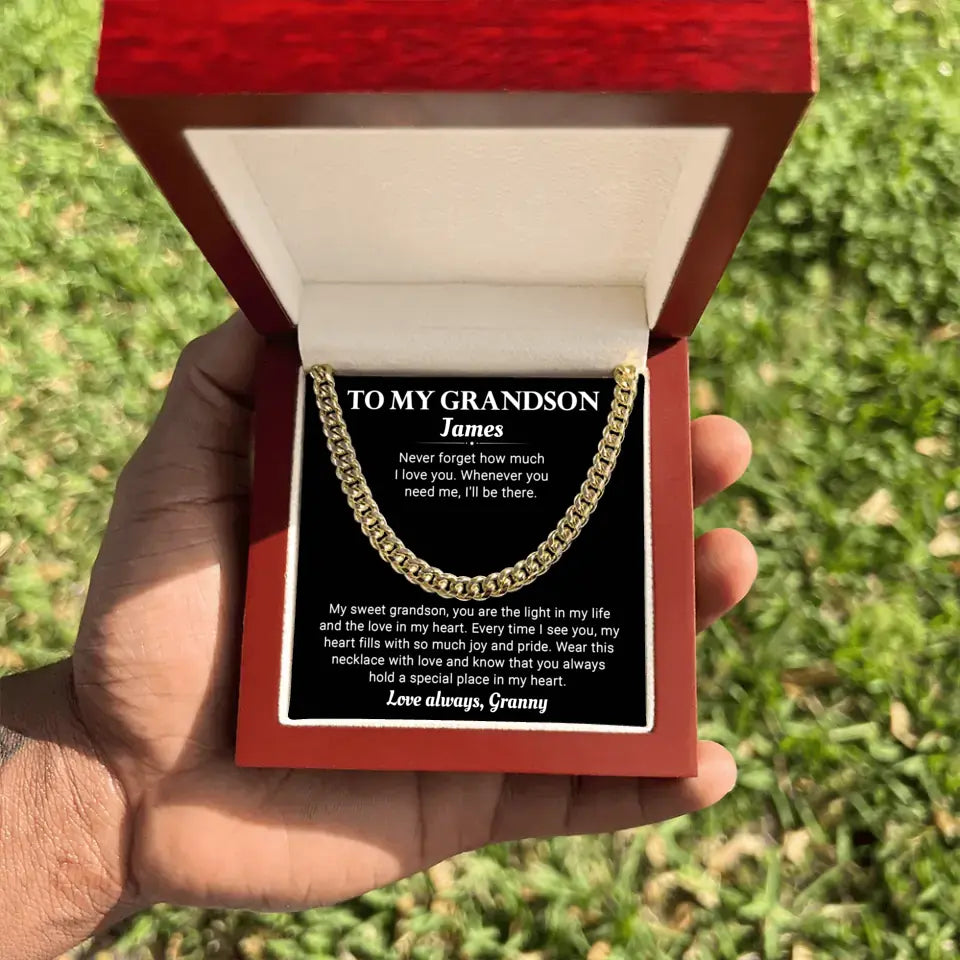 Personalized Gift For Grandson- Cuban Link Chain - GS4